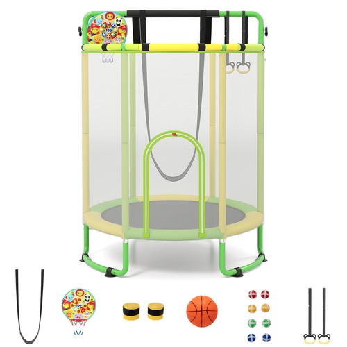 Kids jumping trampoline with - trampoline,